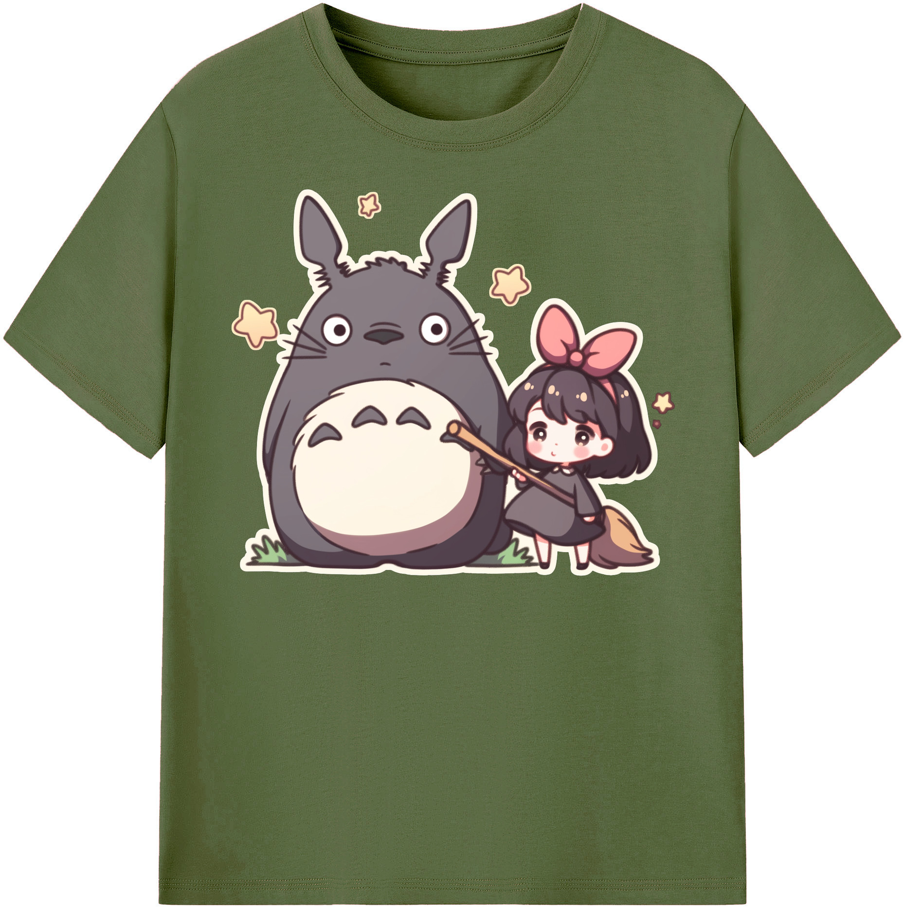 （画像用） となりのトトロ 草壁メイ 草壁サツキ My Neighbor Totoro Satsuki Kusakabe Mei Kusakabe 綿100％半袖Tシャツ（フロントプリント）